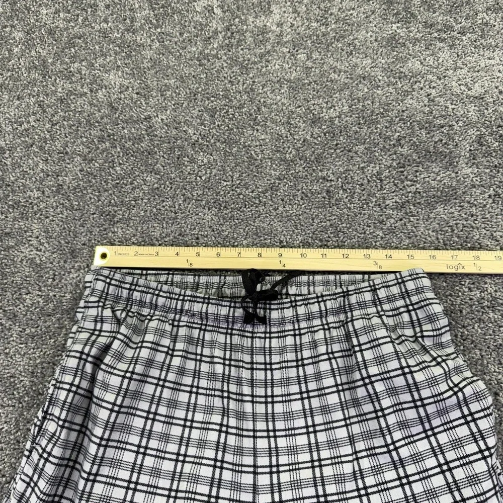 Nautica Pajama Pants Mens Medium Gray Plaid Flannel Drawstring Sleep Lounge